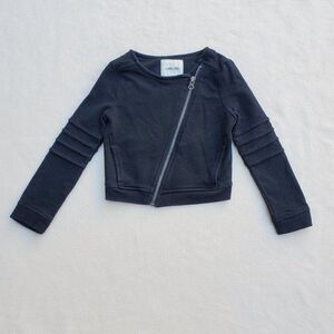 Cherokee black asymmetrical zip up coat